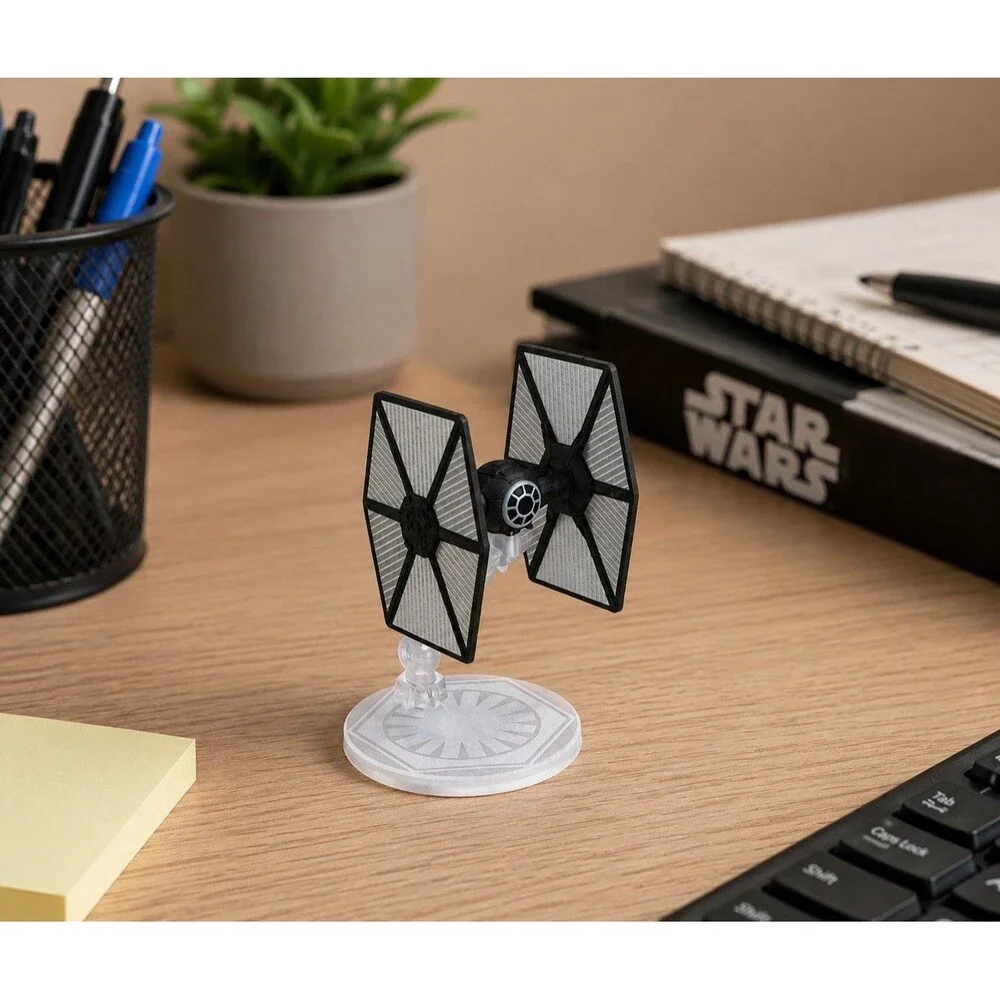 Hot Wheels Star Wars First Order TIE Fighter DieCast Starship Retro Flight Stand